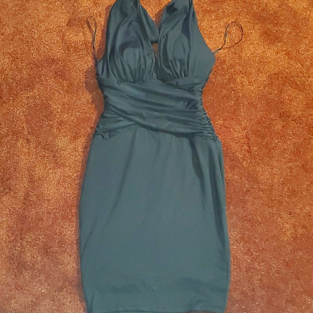 Stretchy V-Neck Little Black Dress